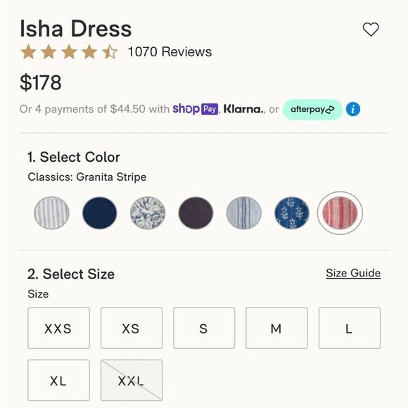 Faherty Isha Dress Coral Stripe Medium - Picture 2 of 7